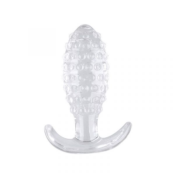 Plug Bolinha M Silicone com Textura Transparente