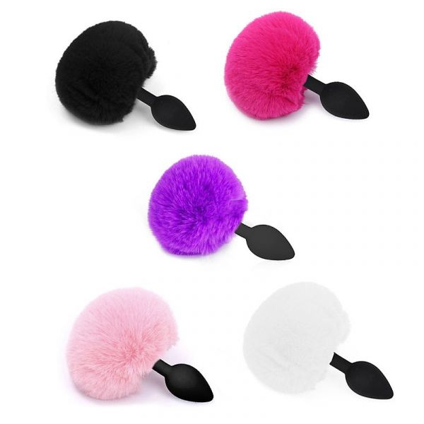Plug G Silicone Pompom de Coelho