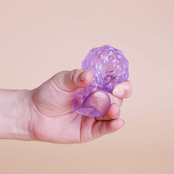 Plug Bolinha M Silicone com Textura Transparente