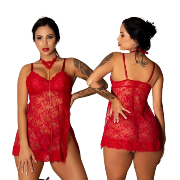 *Camisola Renda com Fenda