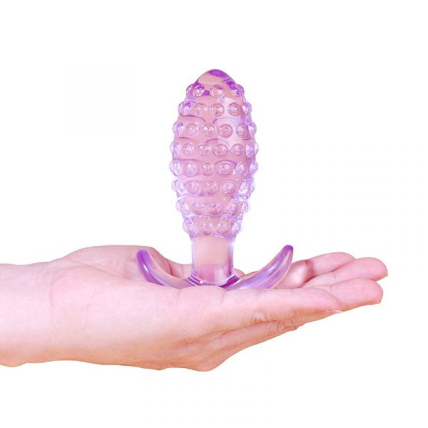 Plug Bolinha M Silicone com Textura Transparente