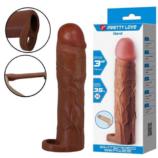 Capa 19 x 4 cm CyberSkin com Anel de Escroto - Gerd